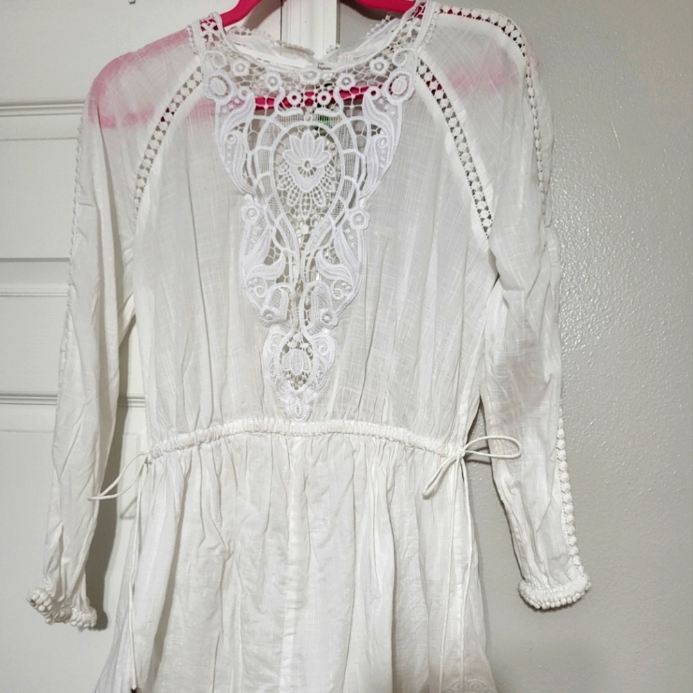 Zimmerman Embroidered Tie Romper